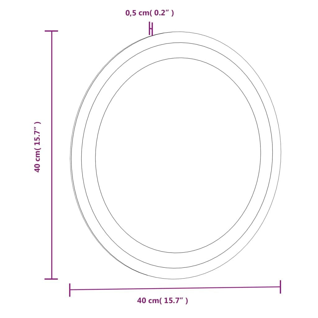 LED Bathroom Mirror 15.7" Round image 12