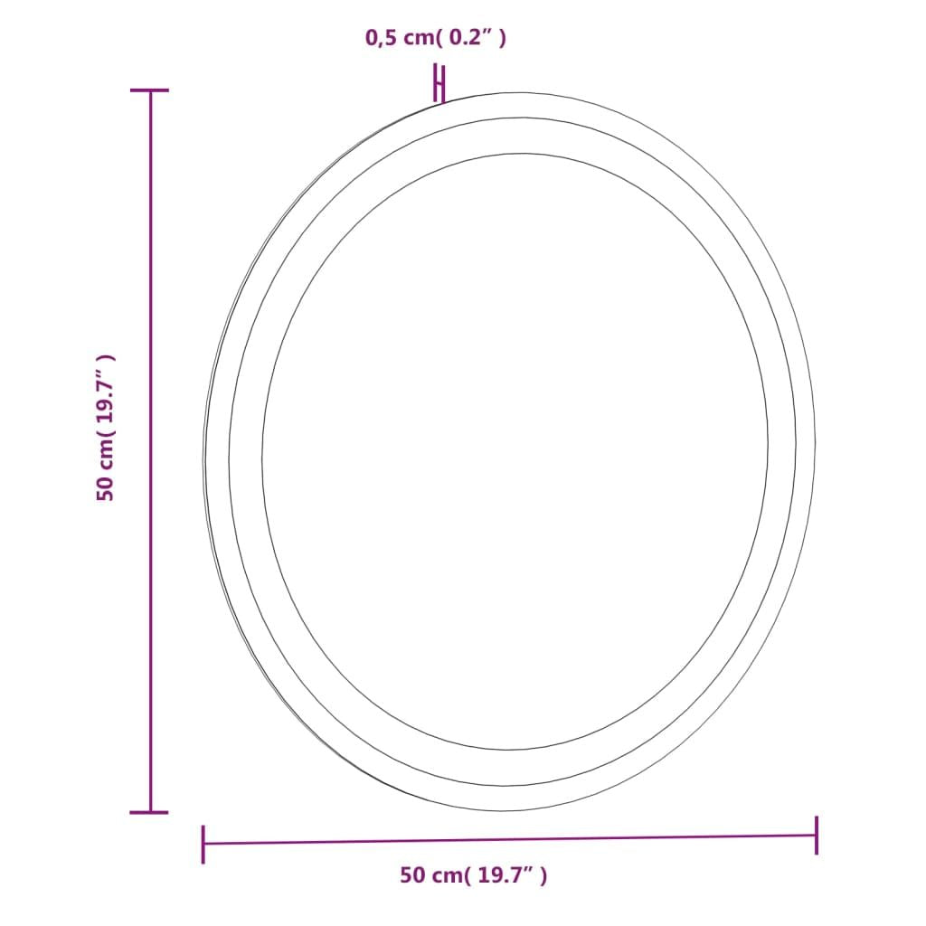 LED Bathroom Mirror 19.7" Round image 12