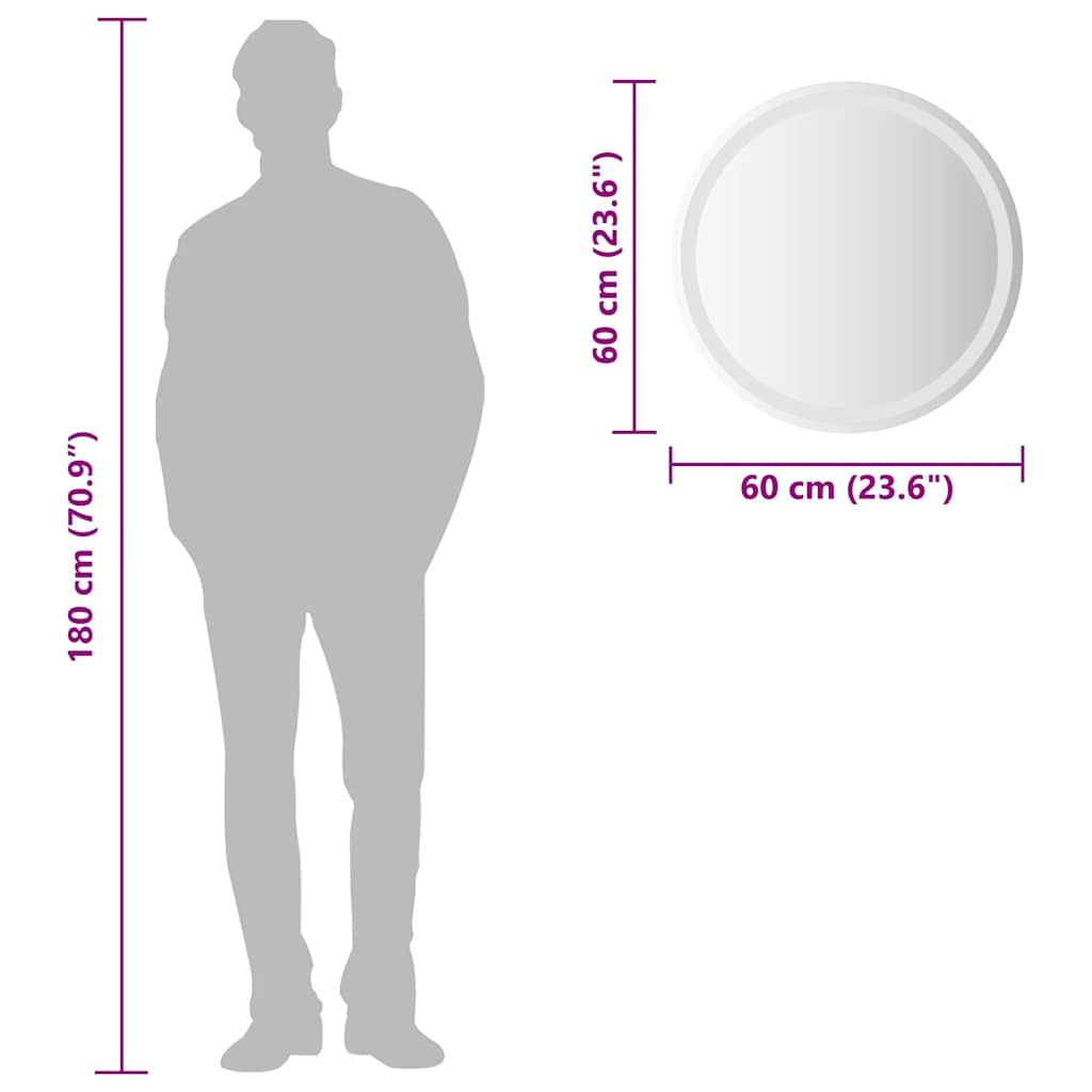 LED Bathroom Mirror 23.6" Round image 12