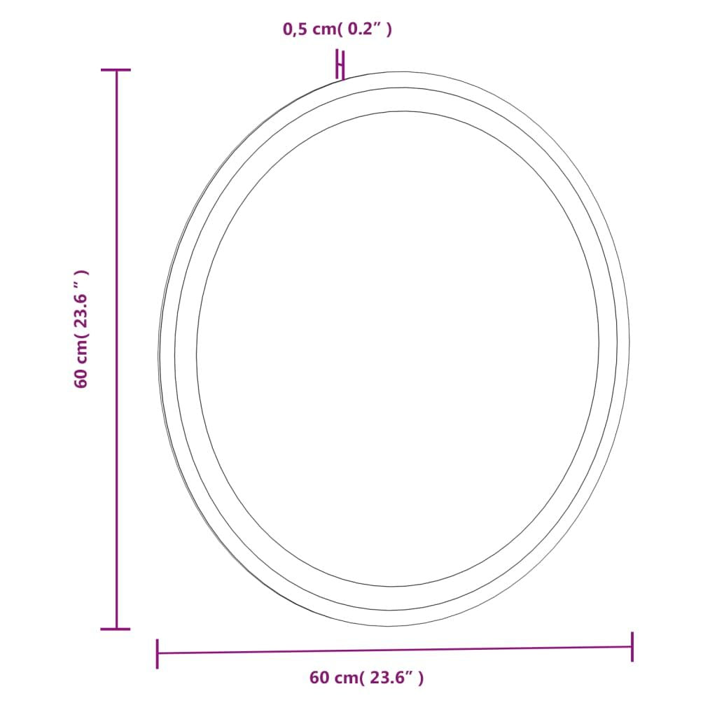 LED Bathroom Mirror 23.6" Round image 11