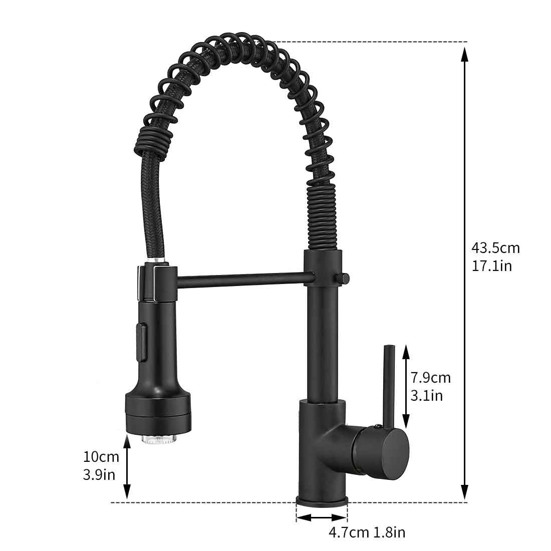 LED Commercial Kitchen Faucet with Pull Down Sprayer, Single Handle Single Lever Kitchen Sink Faucet image 5
