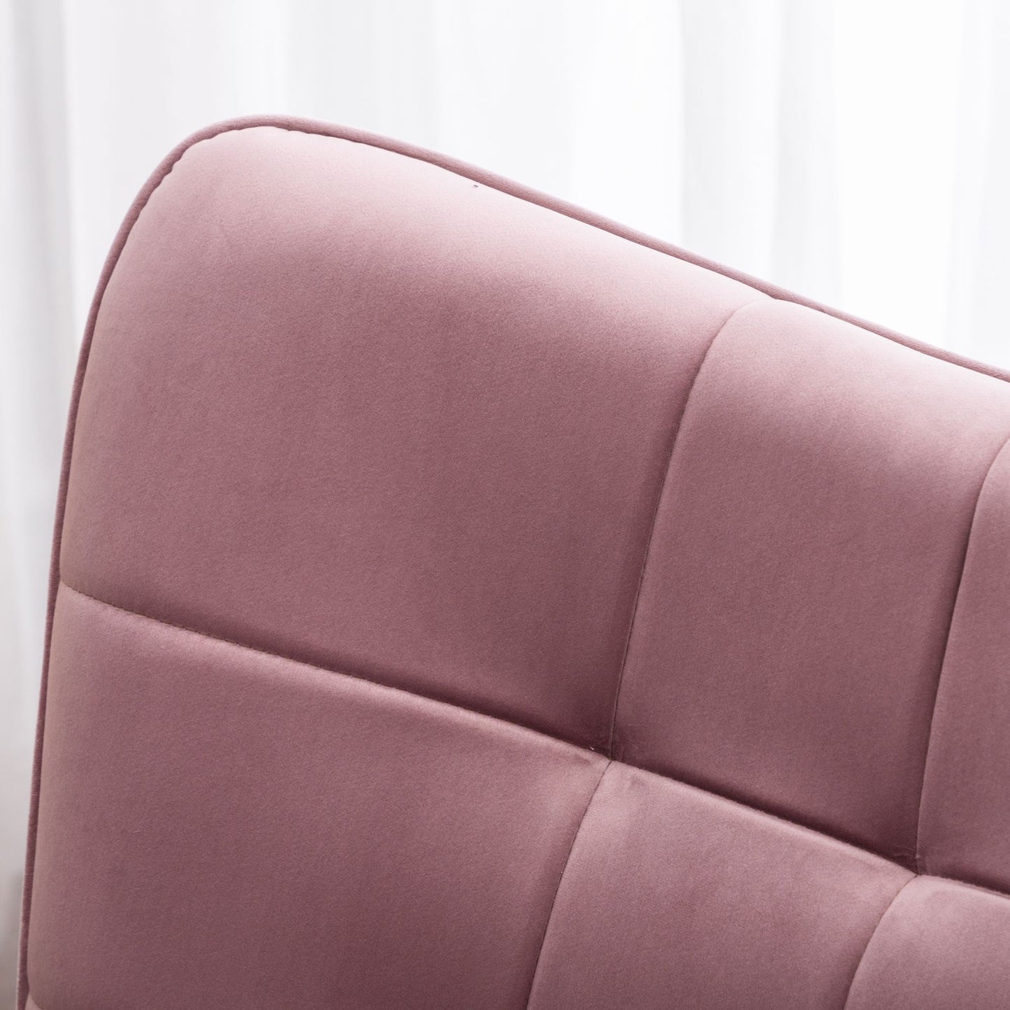 Leiria Contemporary Silky Velvet Tufted Accent Chair with Ottoman, Mauve image 10