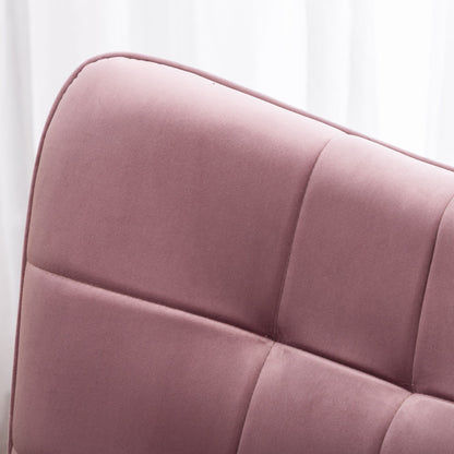 Leiria Contemporary Silky Velvet Tufted Accent Chair with Ottoman, Mauve image 10