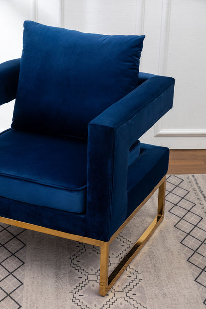 Lenola Contemporary Upholstered Accent Arm Chair, Blue image 8