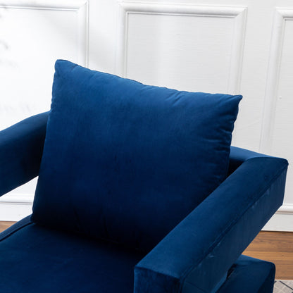 Lenola Contemporary Upholstered Accent Arm Chair, Blue image 9