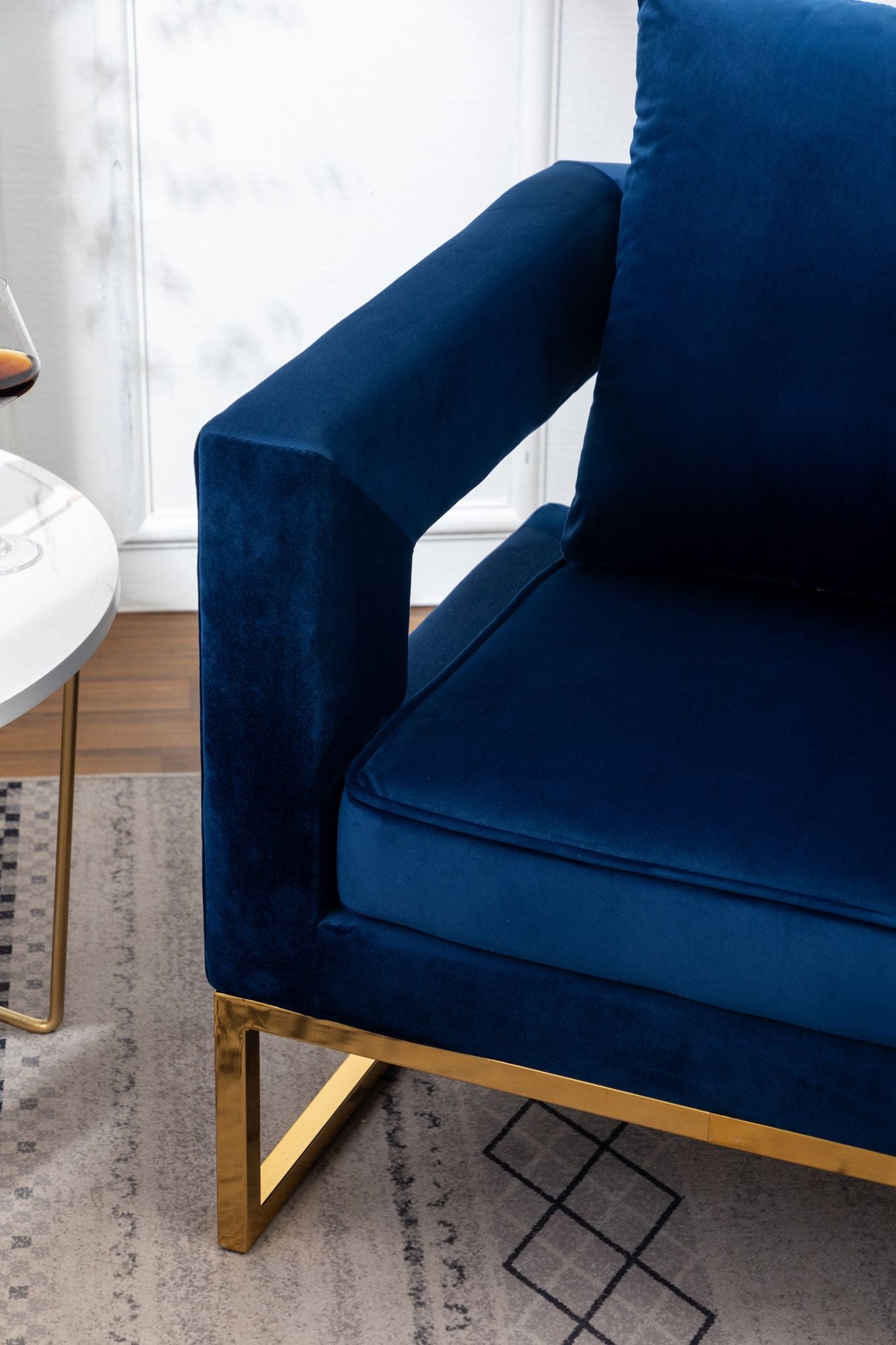 Lenola Contemporary Upholstered Accent Arm Chair, Blue image 7