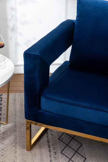 Lenola Contemporary Upholstered Accent Arm Chair, Blue image 7