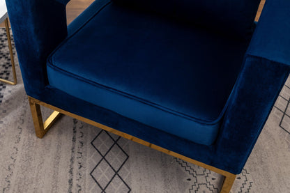 Lenola Contemporary Upholstered Accent Arm Chair, Blue image 10