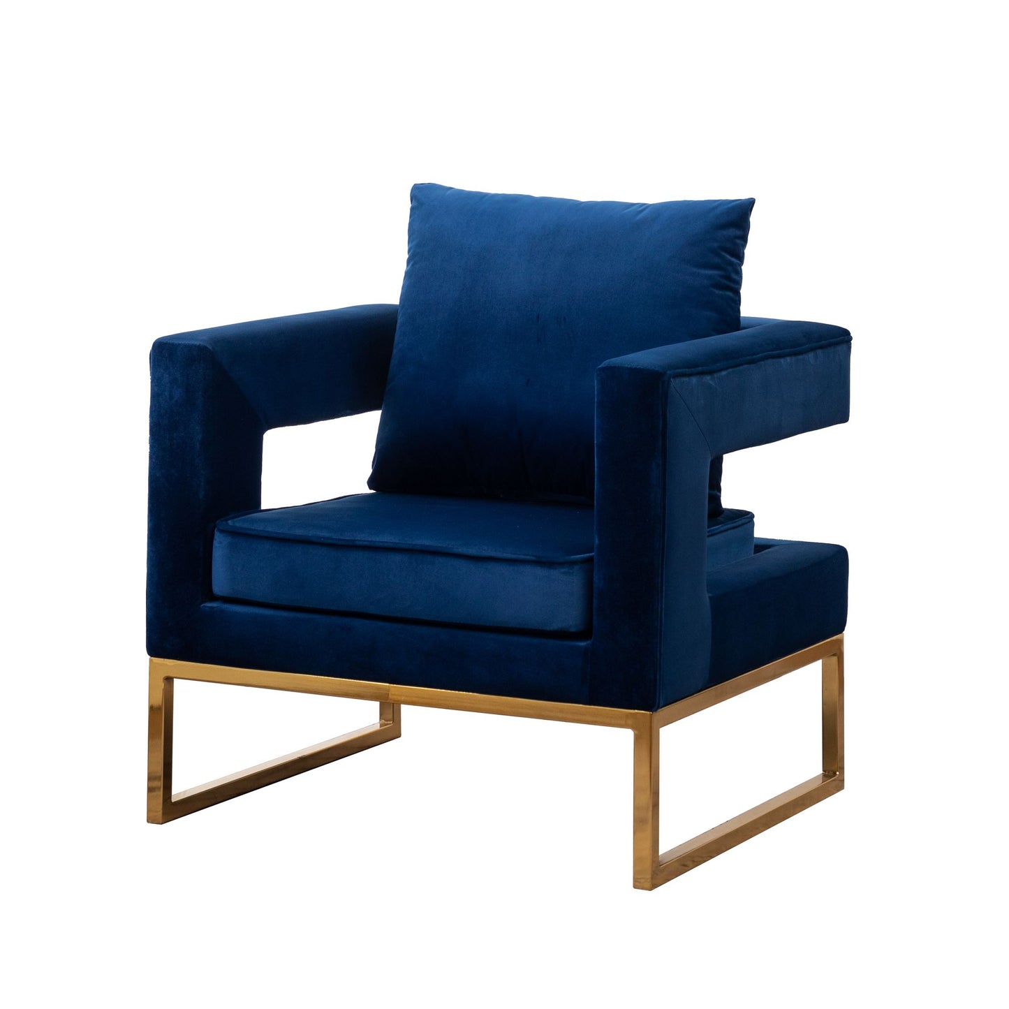 Lenola Contemporary Upholstered Accent Arm Chair, Blue image 14