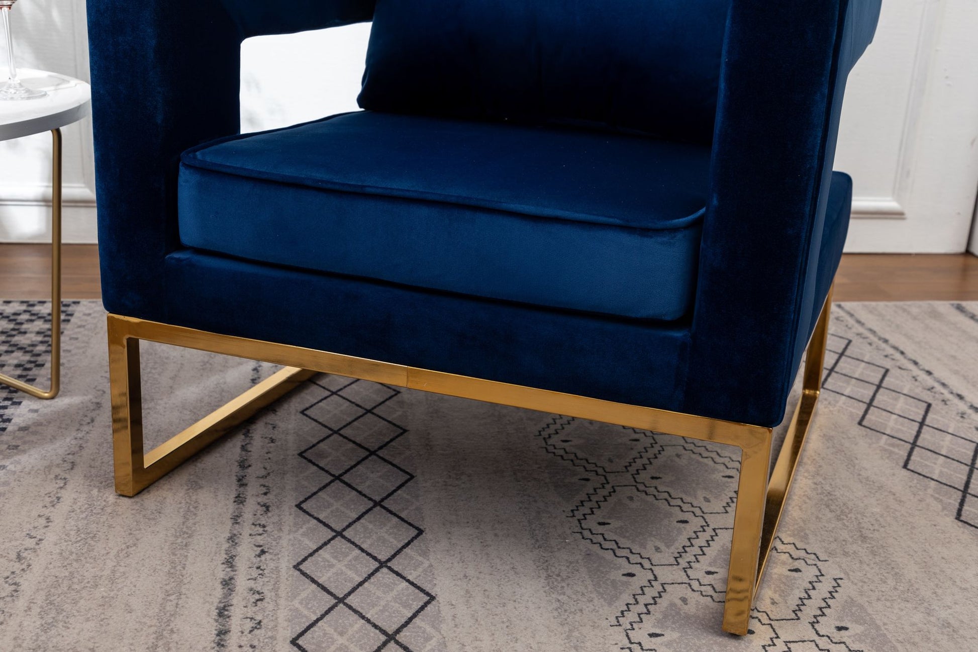 Lenola Contemporary Upholstered Accent Arm Chair, Blue image 11