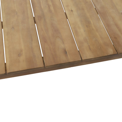 Acacia Wood Outdoor Coffee Table, Light Brown, 14'' H X 23.5'' W X 39.5'' L image 10