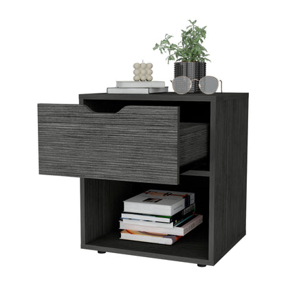 Light Gray Elegant Drawer Nightstand image 5
