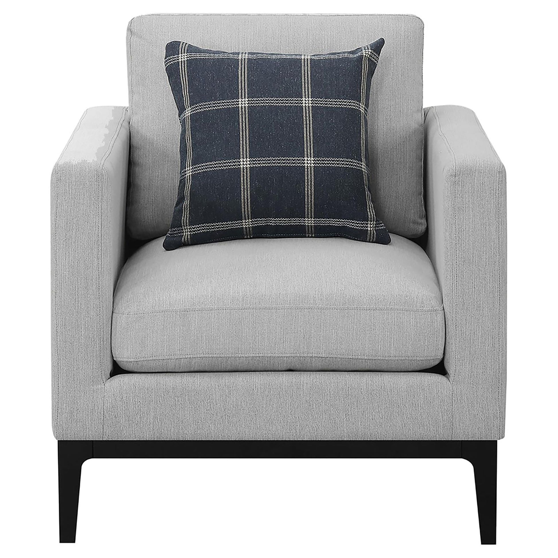 Light Grey Cushion Back Chair image 3