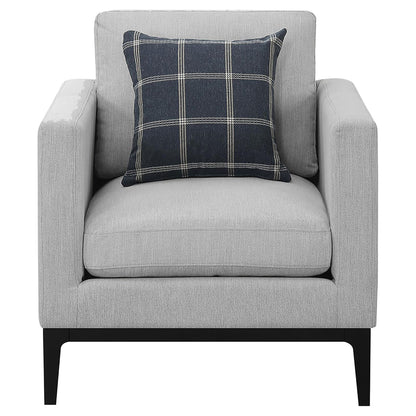 Light Grey Cushion Back Chair image 3