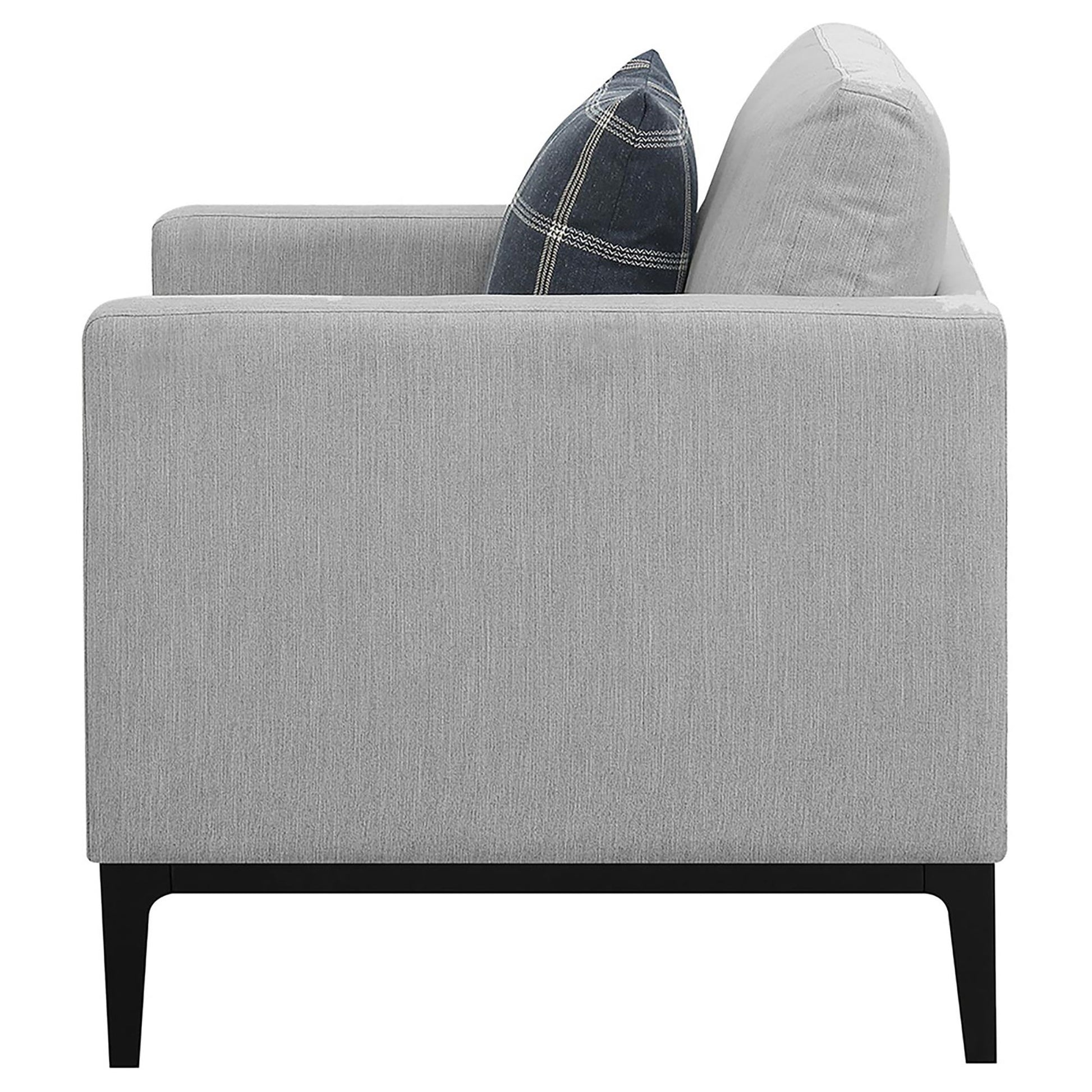 Light Grey Cushion Back Chair image 4