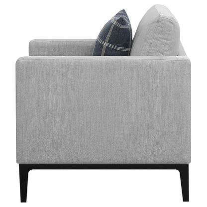 Light Grey Cushion Back Chair image 4