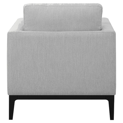 Light Grey Cushion Back Chair image 6