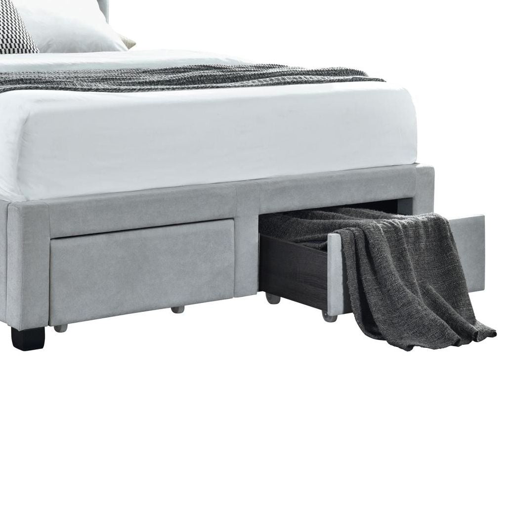 Light Grey Tufted 4-drawer Full Storage Bed image 4