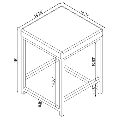 Light Grey Upholstered Square Vanity Stool image 5