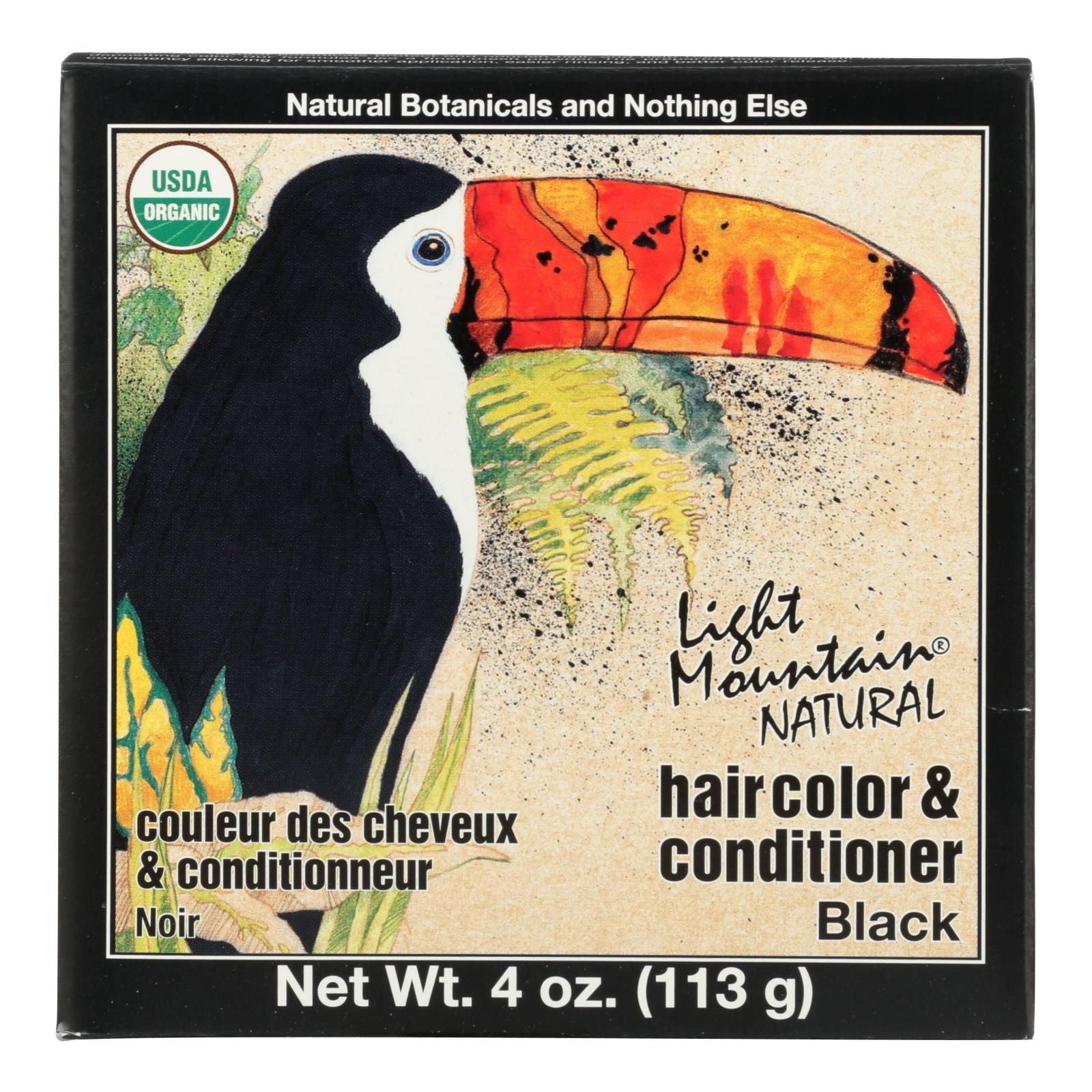 Light Mountain Hair Color/conditioner - Organic - Black - 4 Oz image 1