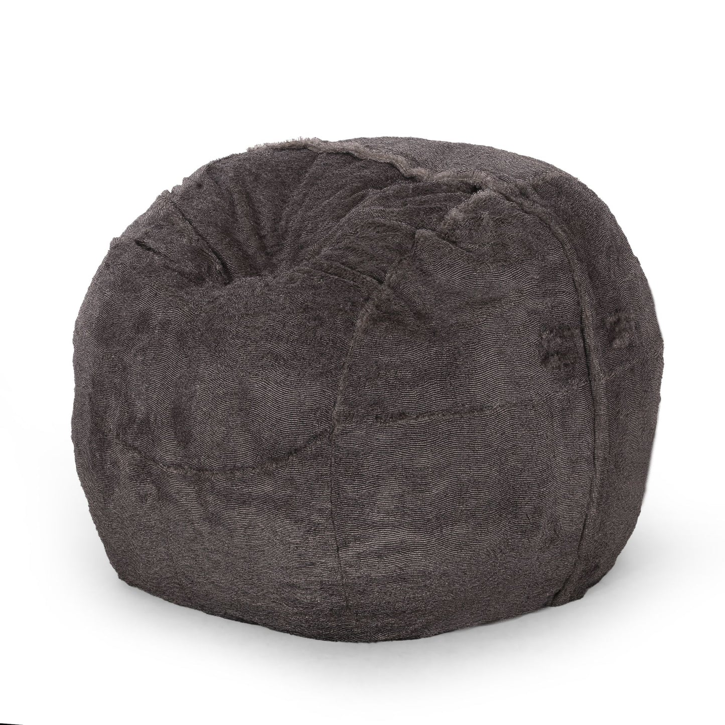 Lily Modern 5 Foot Faux Fur Cozy Bean Bag, Brown/Beige image 1