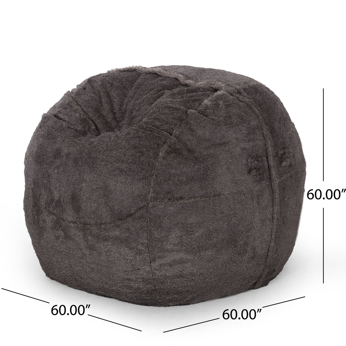 Lily Modern 5 Foot Faux Fur Cozy Bean Bag, Brown/Beige image 3