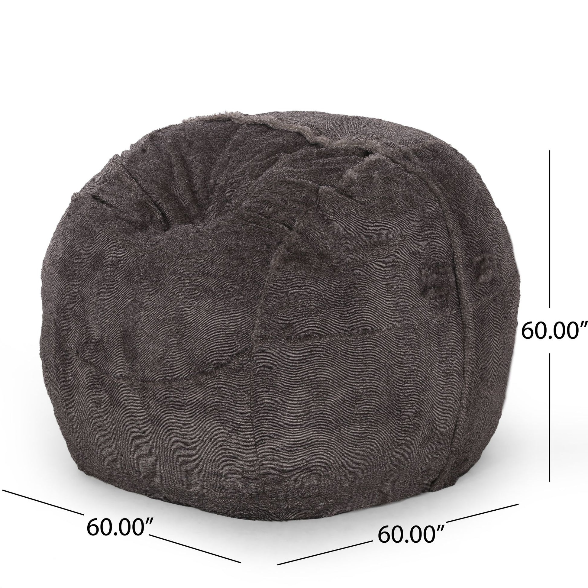 Lily Modern 5 Foot Faux Fur Cozy Bean Bag, Brown/Beige image 3
