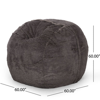 Lily Modern 5 Foot Faux Fur Cozy Bean Bag, Brown/Beige image 3