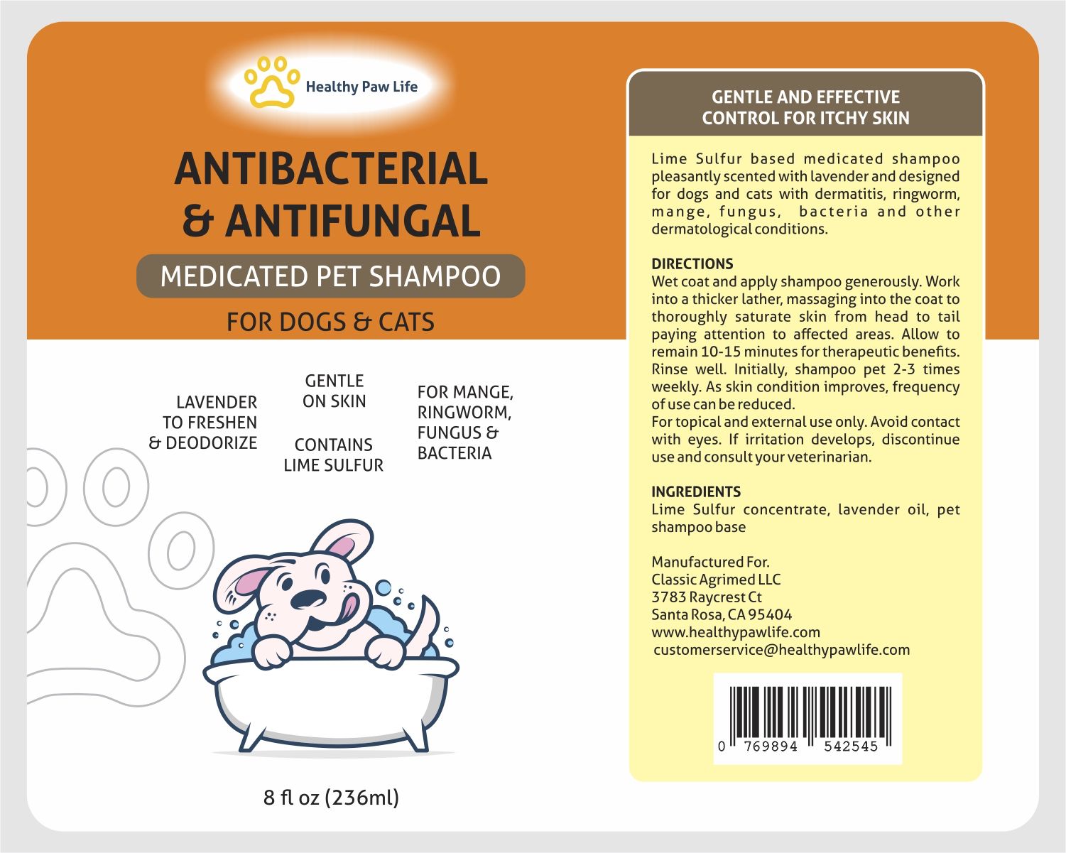 Lime Sulfur Pet Shampoo - Pet Care and Veterinary Solution for Itchy and Dry Skin - Safe for Dog;  Cat;  Puppy;  Kitten; image 5