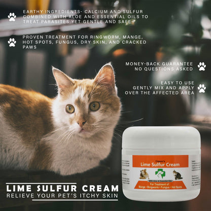 Lime Sulfur Pet Skin Cream - Pet Care and Veterinary Treatment for Itchy and Dry Skin - Safe Solution for Dog;  Cat;  Pu image 3
