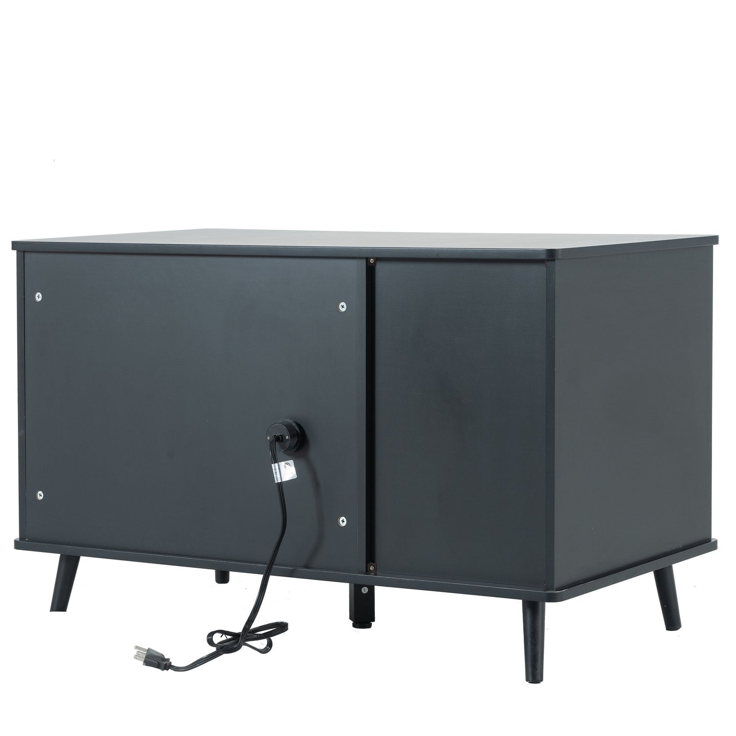 Litter Box Enclosure, Cat Litter Box Furniture with Hidden Plug, 3 Doors,Indoor Cat Washroom Storage Bench Side Table Ca image 12