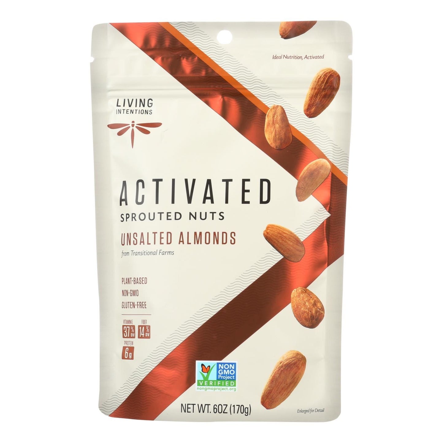 Living Intentions Activated Sprouted Nuts Unsalted Almonds - Case Of 6 - 6 Oz image 1