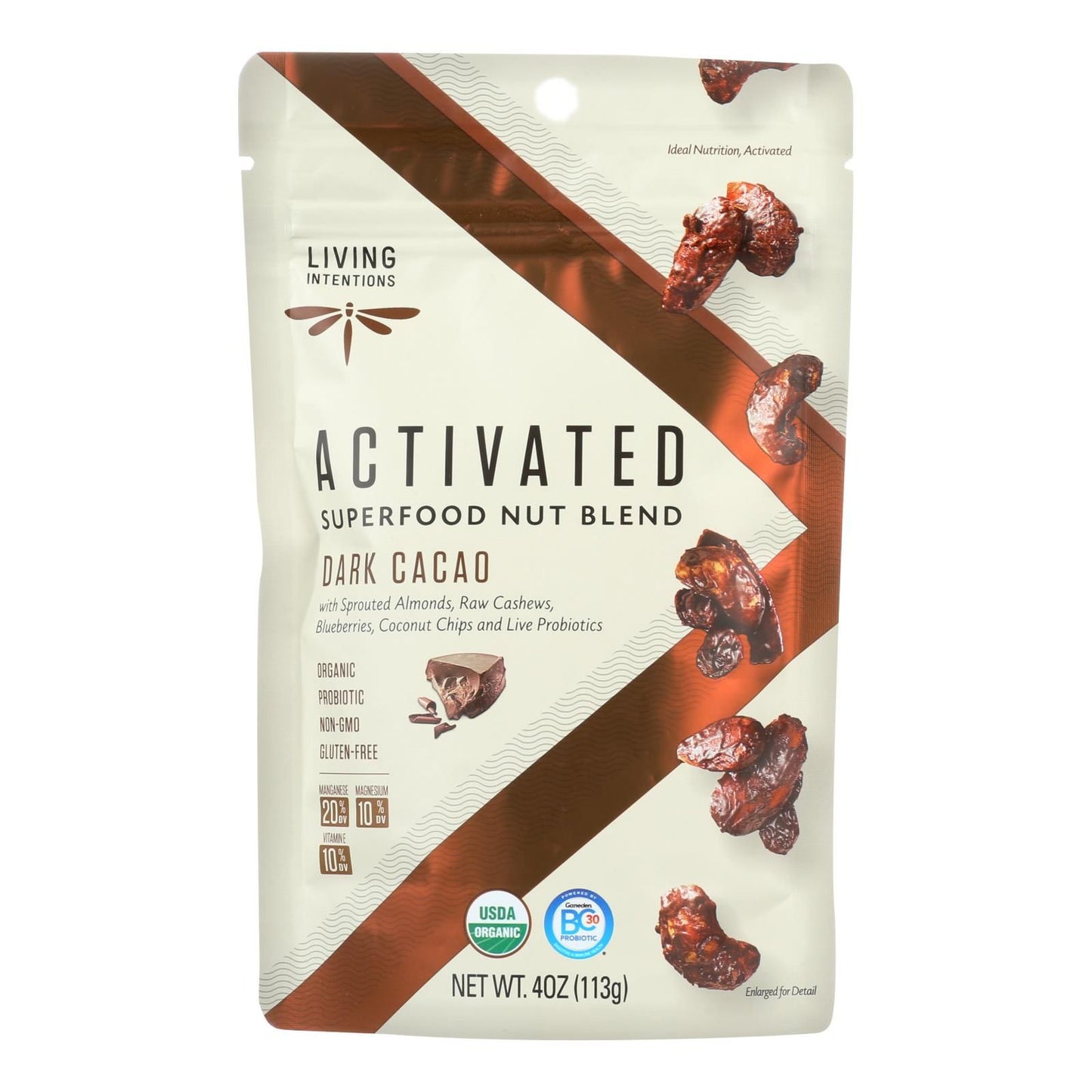 Living Intentions Nut Blend - Sprouted - Dark Cacao - Case Of 6 - 4 Oz image 1