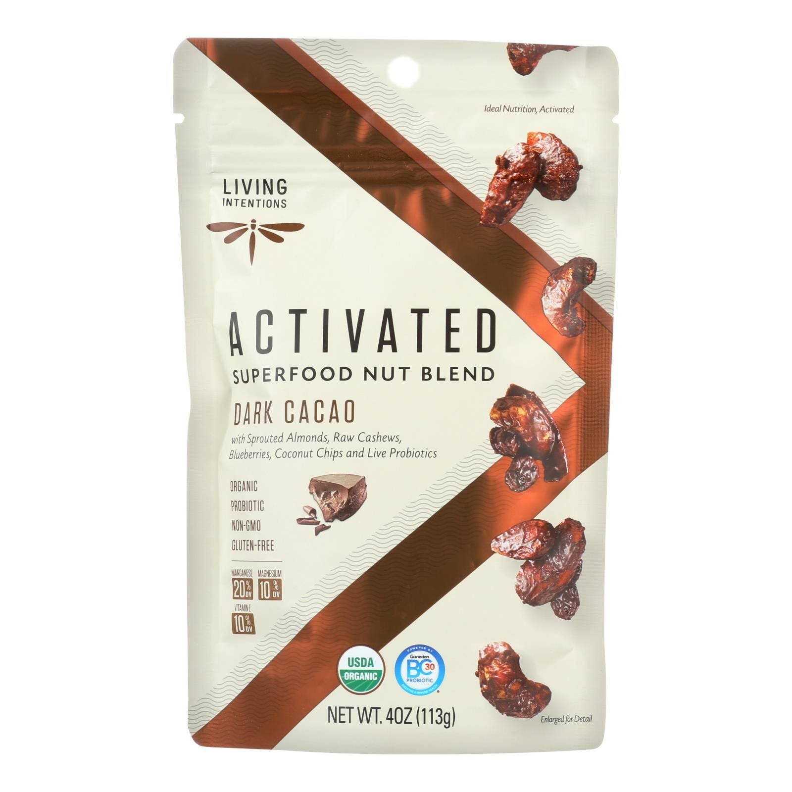 Living Intentions Nut Blend - Sprouted - Dark Cacao - Case Of 6 - 4 Oz image 1