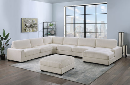 Living Room Furniture Armless Chair Beige Wide-Welt Corduroy 1pc Armless Chair Soft Cushion Wood Legs image 11