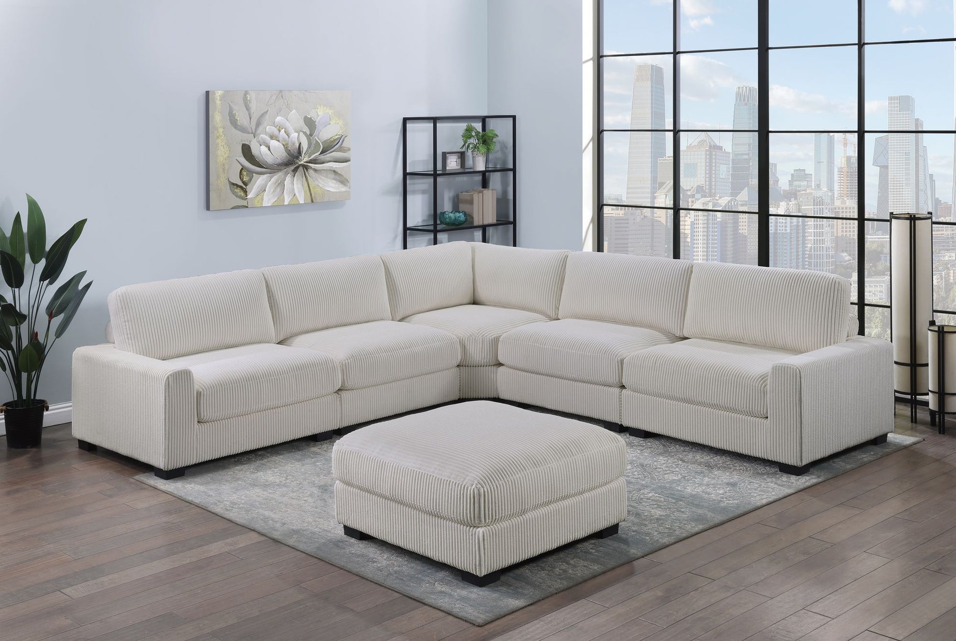 Living Room Furniture Armless Chair Beige Wide-Welt Corduroy 1pc Armless Chair Soft Cushion Wood Legs image 12