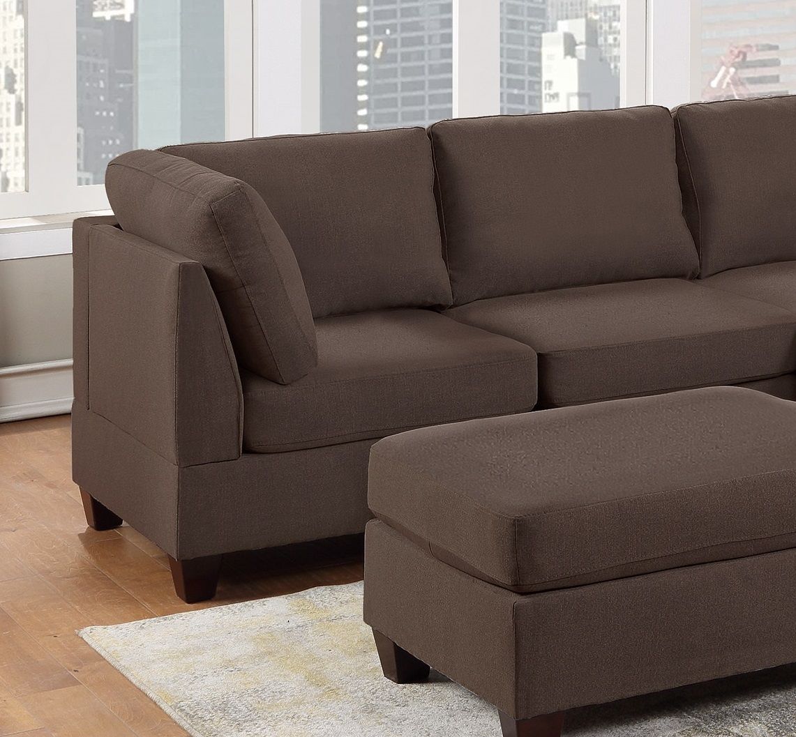 Living room corner wedge sofa arrangement idea
