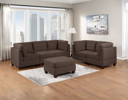 Living Room Furniture Corner Wedge Black Coffee Linen Like Fabric 1pc Cushion Wedge Sofa Wooden Legs image 15