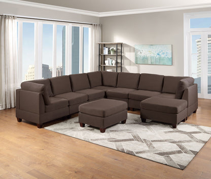 Modular sofa corner piece with wooden legs