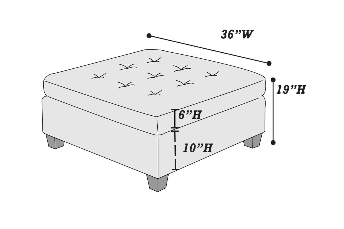 Living Room Furniture Tufted Cocktail Ottoman Antique Grey Breathable Leatherette 1pc Cushion Ottoman Seat Wooden Legs image 2
