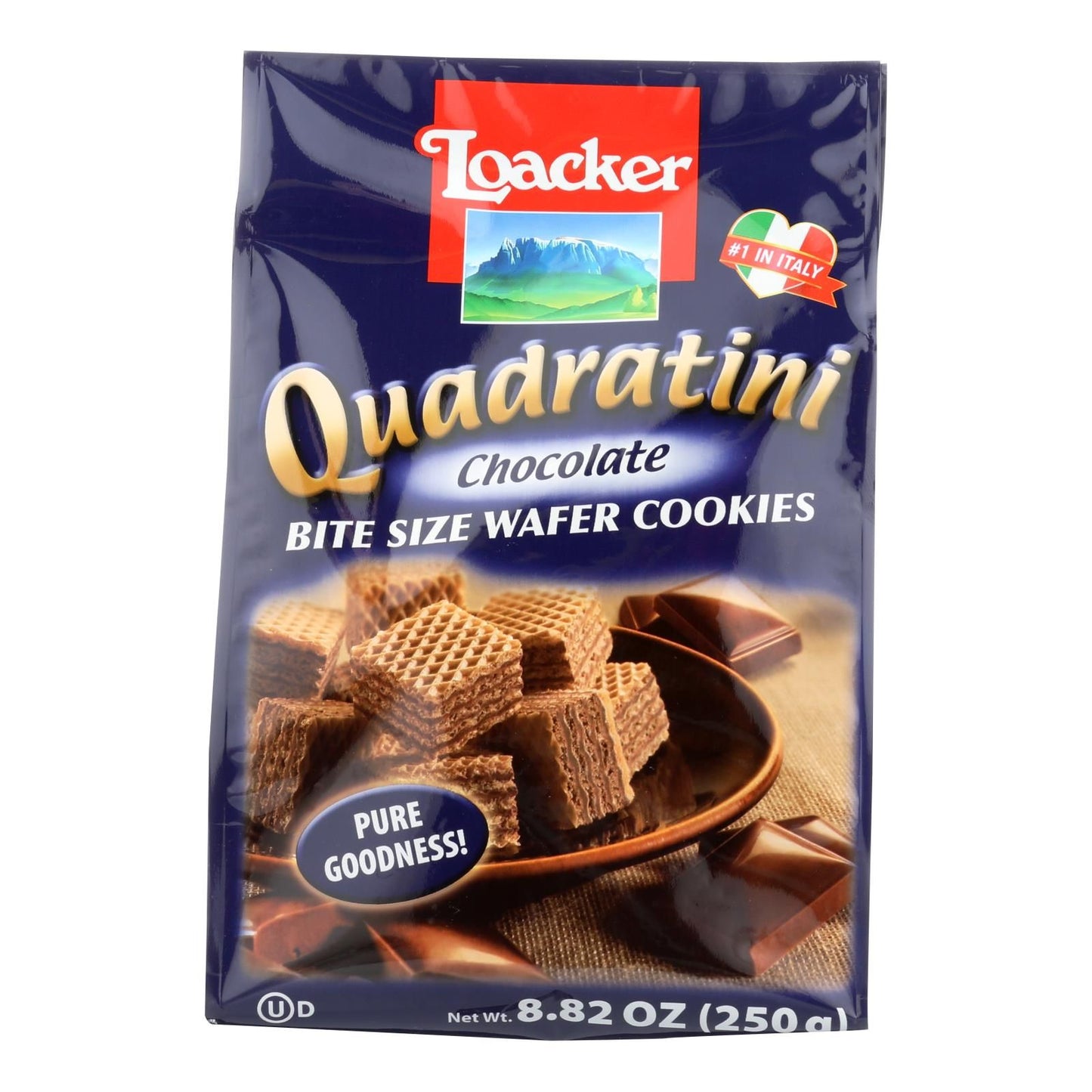 Loacker Quadratini Bite Size Chocolate Wafer Cookies - Case Of 6 - 8.82 Oz image 1