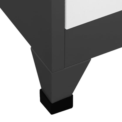 Locker Cabinet Anthracite and White 35.4"x17.7"x70.9" Steel image 6