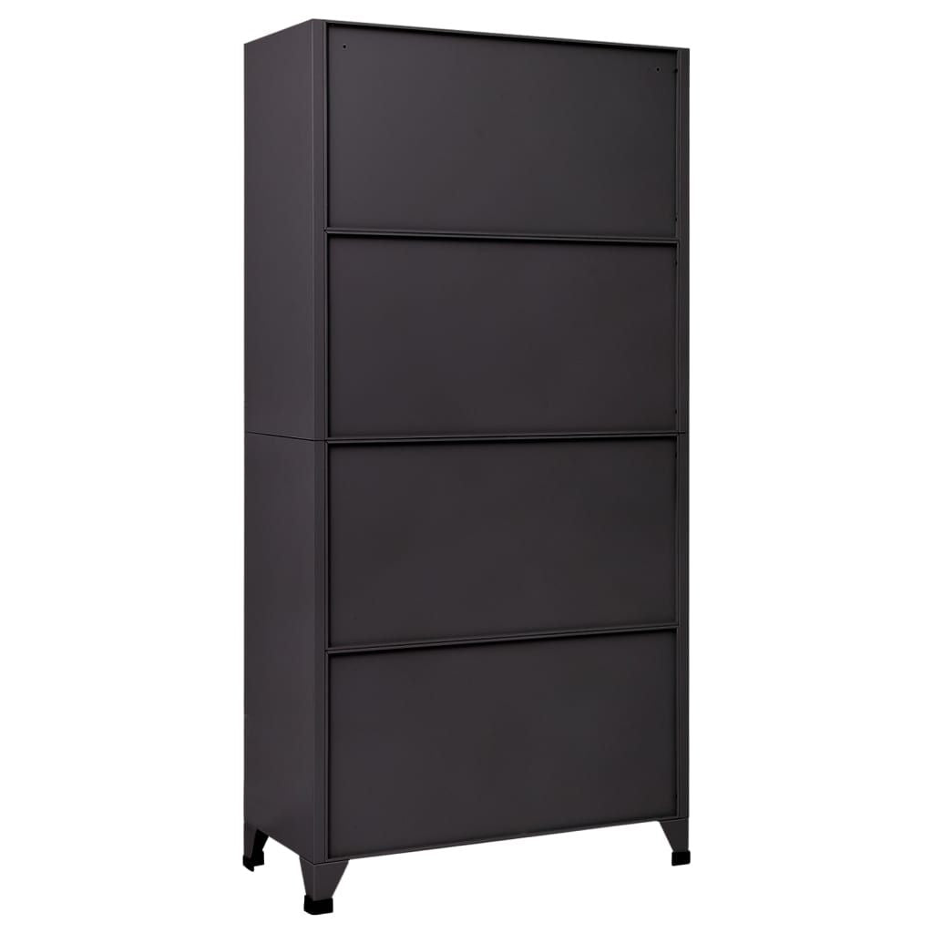 Locker Cabinet Anthracite and White 35.4"x17.7"x70.9" Steel image 4
