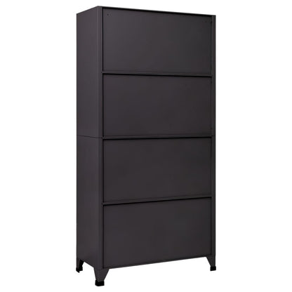 Locker Cabinet Anthracite and White 35.4"x17.7"x70.9" Steel image 4