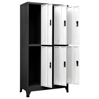 Locker Cabinet Anthracite and White 35.4"x17.7"x70.9" Steel image 5