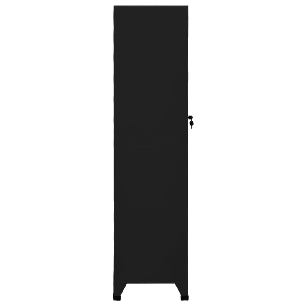 Locker Cabinet Black 15"x17.7"x70.9" Steel image 4