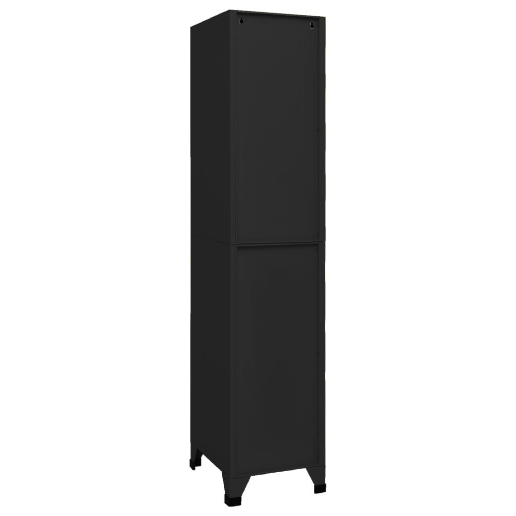 Locker Cabinet Black 15"x17.7"x70.9" Steel image 2
