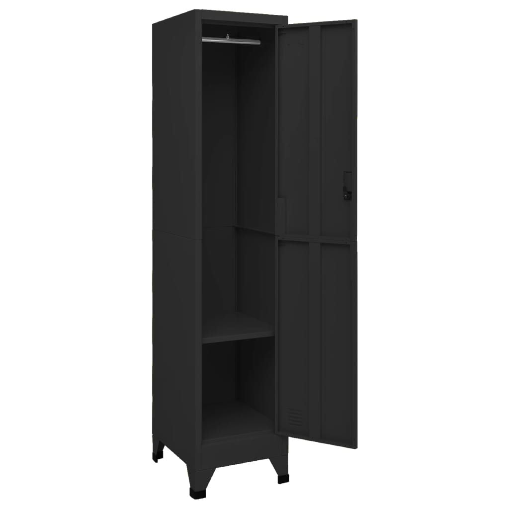 Locker Cabinet Black 15"x17.7"x70.9" Steel image 5