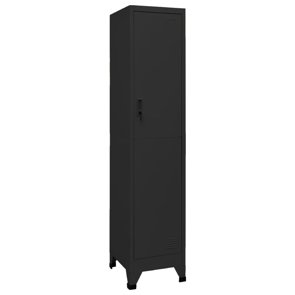 Locker Cabinet Black 15"x17.7"x70.9" Steel image 1