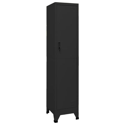 Locker Cabinet Black 15"x17.7"x70.9" Steel image 1